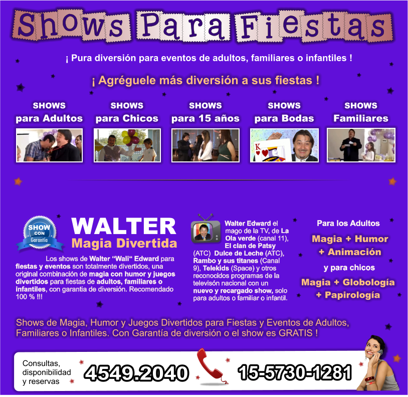 Shows para fiestas de 15 zona sur - Tel.4549-2040 - Mago Edward Show